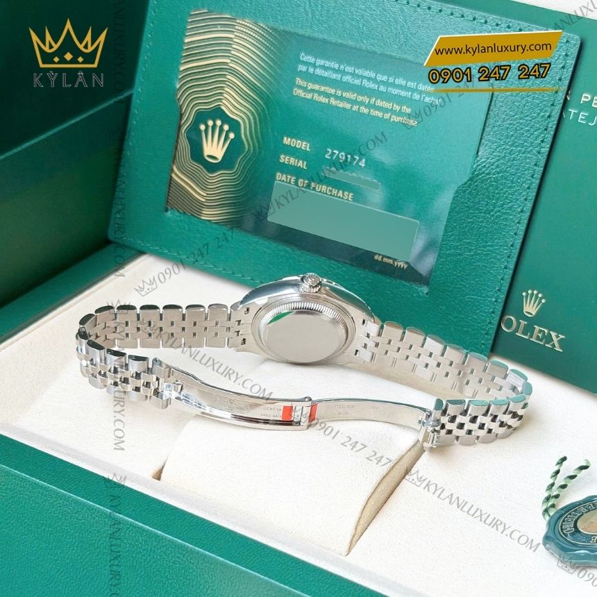 Kỳ Lân Luxury rolex lady datejust hong kim cuong 279174 0003 8 Đồng hồ Rolex Lady Datejust hồng cọc kim cương 279174-0003