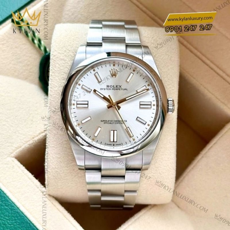 Đồng hồ Rolex Oyster Perpetual 36 mặt số bạc 126000-0001