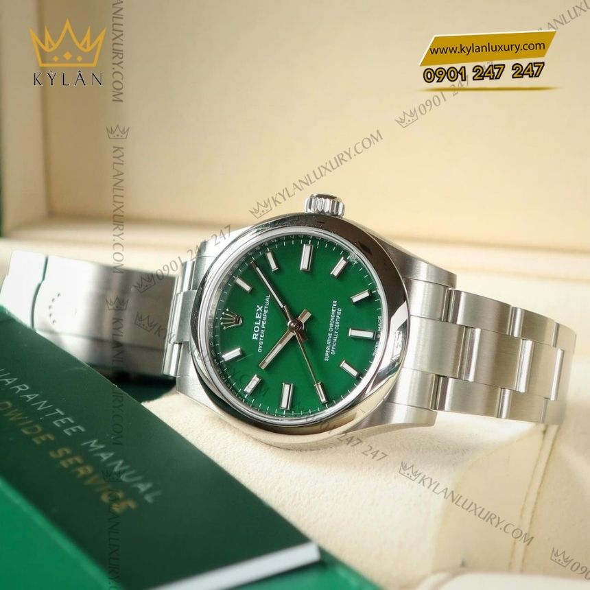 Kỳ Lân Luxury rolex oyster perpetual 36 126000 0005 10 Đồng hồ Rolex Oyster Perpetual 36 mặt xanh lục 126000-0005