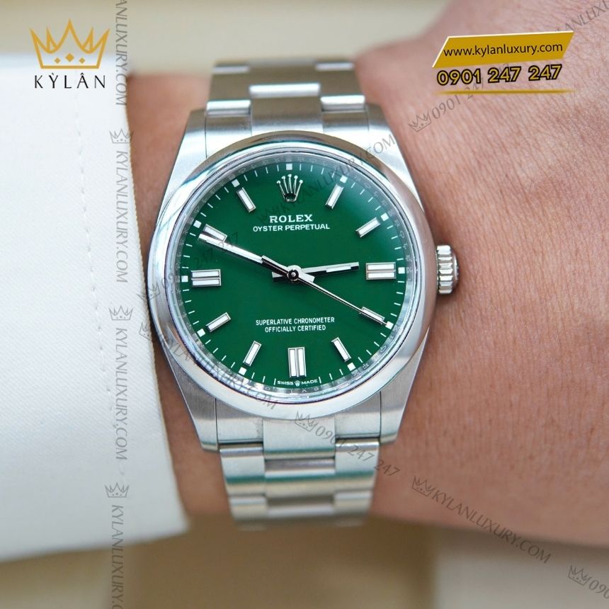 Kỳ Lân Luxury rolex oyster perpetual 36 126000 0005 9 Đồng hồ Rolex Oyster Perpetual 36 mặt xanh lục 126000-0005
