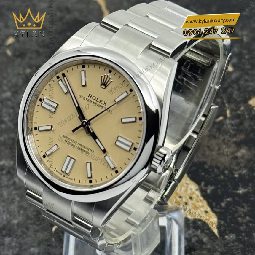 Kỳ Lân Luxury rolex oyster perpetual 36 126000 0012 4 Đồng hồ Rolex Oyster Perpetual 36 mặt số beige 126000-0012