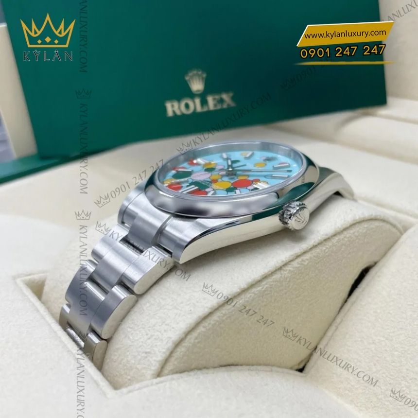 Kỳ Lân Luxury rolex oyster perpetual 41 celebration motif 2 Đồng hồ Rolex Oyster Perpetual 41 Celebration-Motif 124300