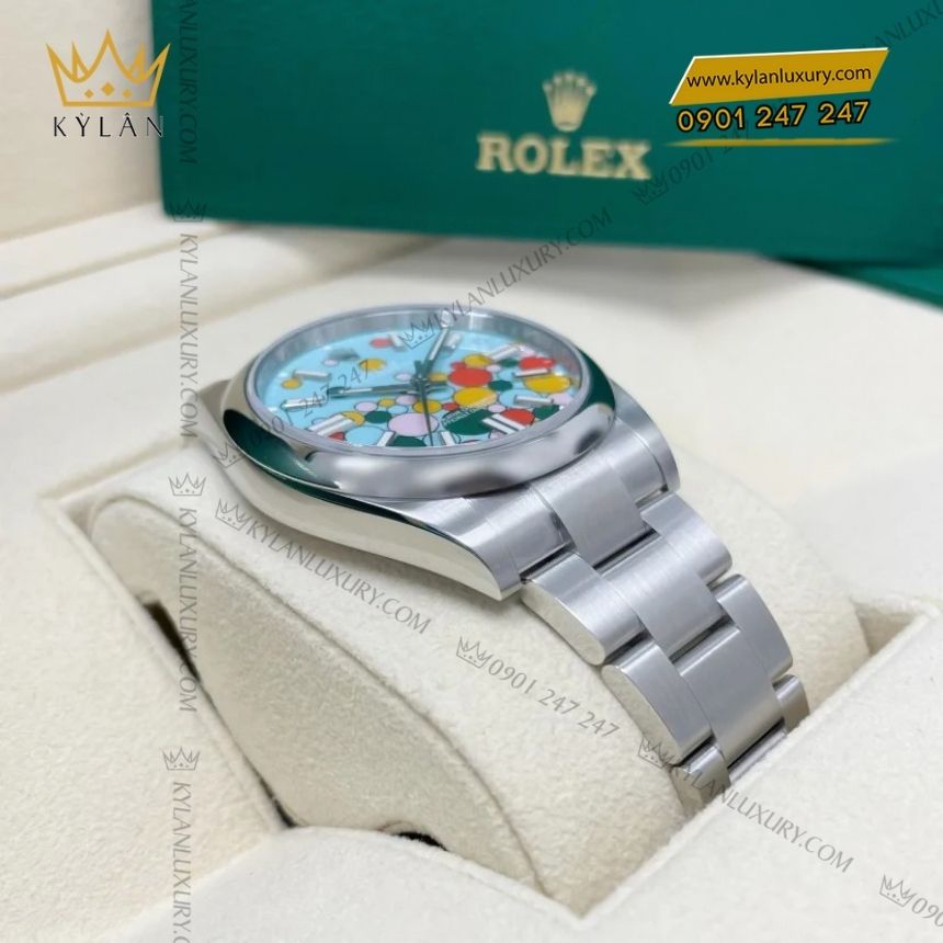 Kỳ Lân Luxury rolex oyster perpetual 41 celebration motif 5 Đồng hồ Rolex Oyster Perpetual 41 Celebration-Motif 124300