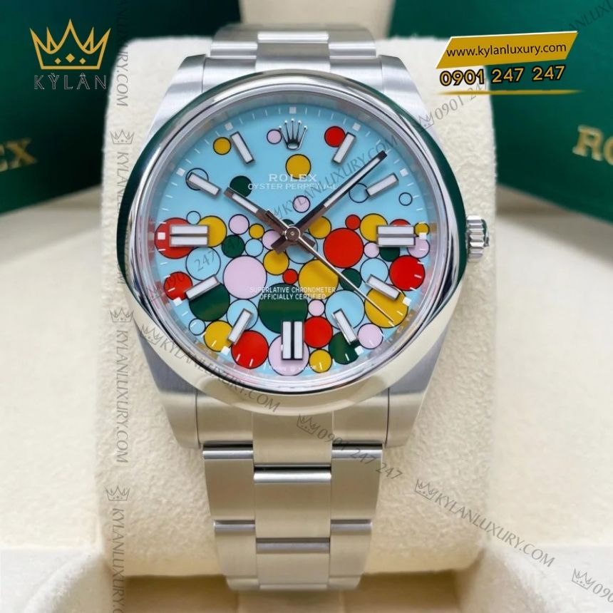Kỳ Lân Luxury rolex oyster perpetual 41 celebration motif 8 Đồng hồ Rolex Oyster Perpetual 41 Celebration-Motif 124300