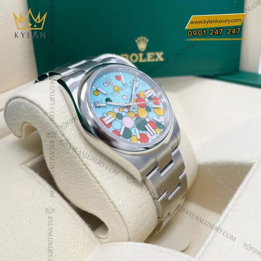 Kỳ Lân Luxury rolex oyster perpetual 41 celebration motif 9 Đồng hồ Rolex Oyster Perpetual 41 Celebration-Motif 124300
