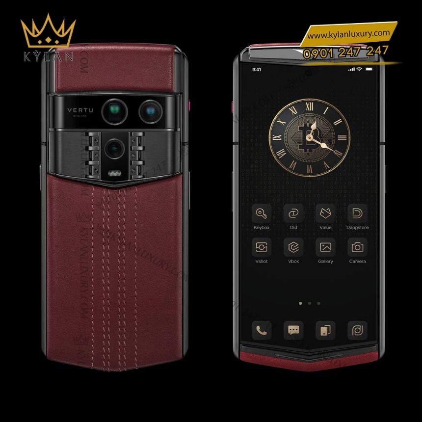 Kỳ Lân Luxury vertu agent q black regular wine red calf 1tb 6 Điện thoại Vertu Agent Q Black Regular Wine Red Calf 1TB