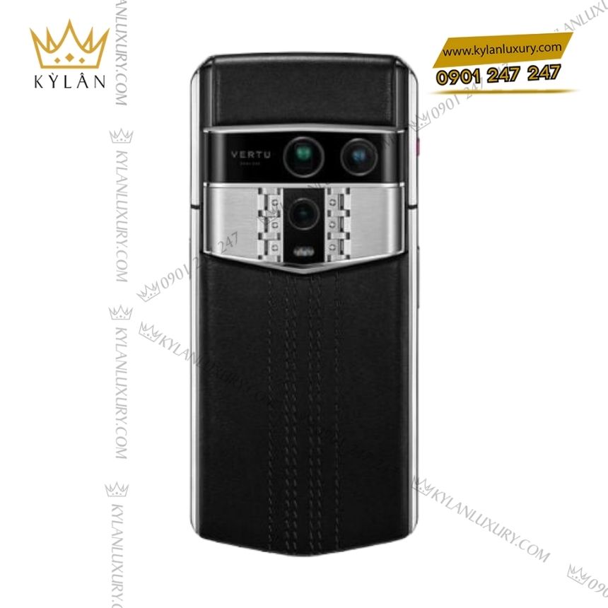 Kỳ Lân Luxury vertu agent q da be den 1tb 3 Điện thoại Vertu Agent Q Set Black Quilted Stitch Pure Black Calf 1TB