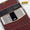 Điện thoai Vertu Agent Q da cá nâu custom vàng hồng