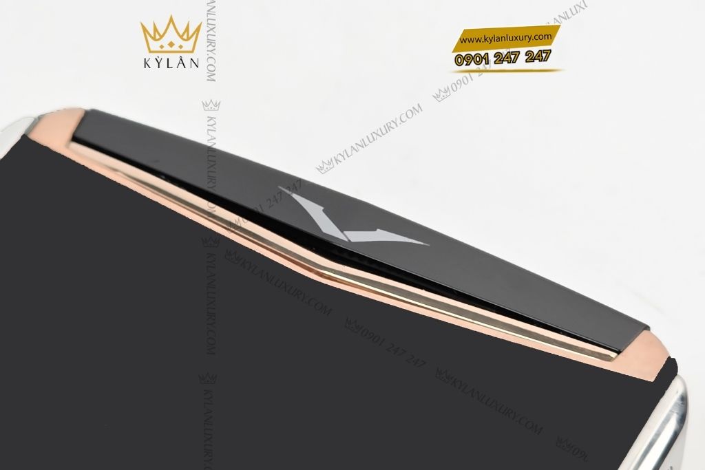 Kỳ Lân Luxury vertu agent q nau custom vang hong 2 Điện thoai Vertu Agent Q da cá nâu custom vàng hồng