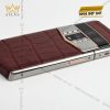 Điện thoai Vertu Agent Q da cá nâu custom vàng hồng