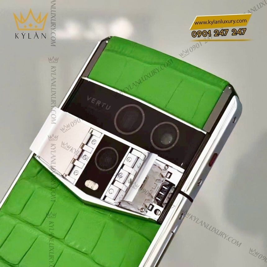 Kỳ Lân Luxury vertu agent q silver bamboo green alli 1tb 3 Điện thoại Vertu Agent Q Silver Bamboo Green Alli 1TB