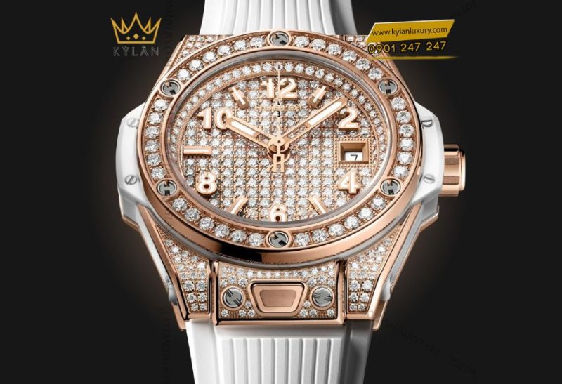 Hublot Big Bang One Click King Gold White Full Pavé 33mm