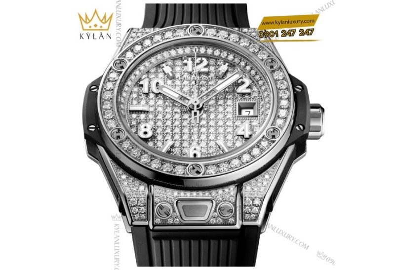 Hublot Big Bang One Click Steel Full Pavé 33mm với thiết kế sang trọng và kim cương pavé toàn diện