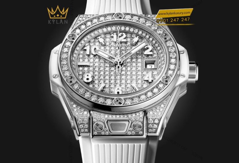 Hublot Big Bang One Click Steel White Full Pavé 33mm với thiết kế sang trọng và sắc trắng tinh khiết