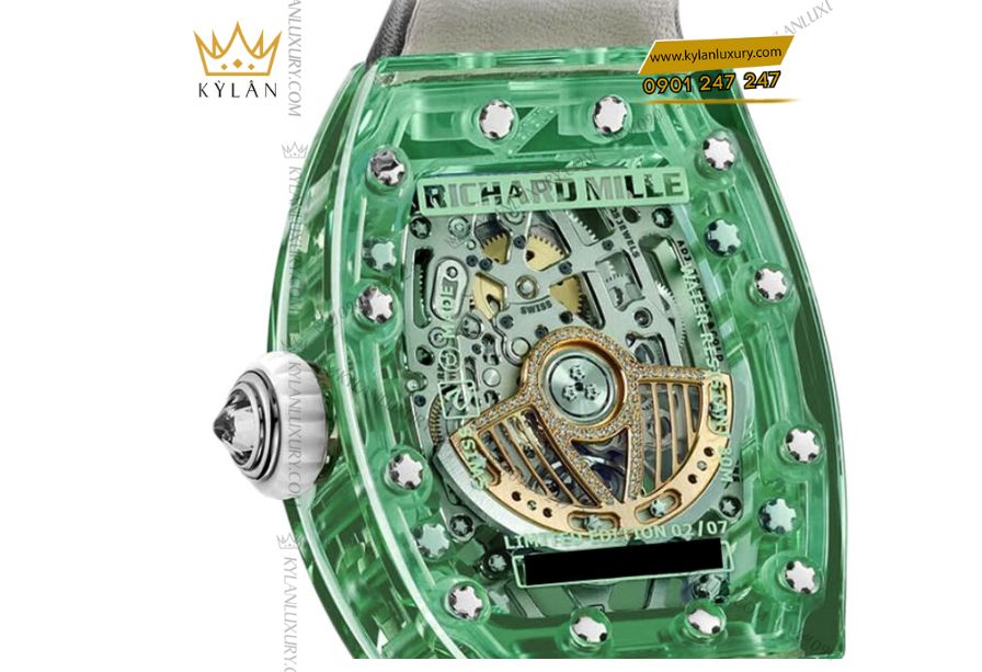 Kỳ Lân Luxury 4 5 Richard Mille RM 07-02 Automatic Winding Gem-Set Green Sapphire