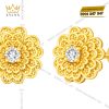 Bông tai Hoa Mai vàng Au750 đính kim cương
