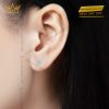 Bông tai vàng trắng Au750 đính kim cương