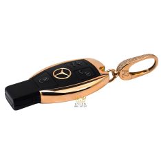 Chìa khóa xe Mercedes vàng hồng Au750 đính kim cương Chìa khóa xe Mercedes vàng hồng Au750 đính kim cương