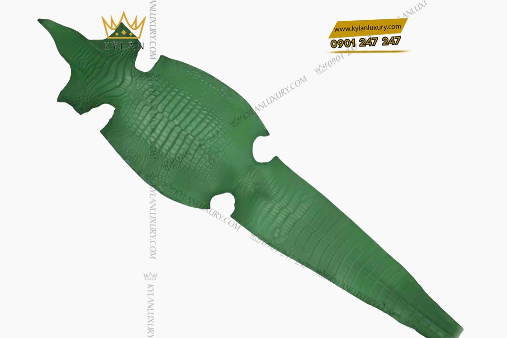 Da cá Alligator nguyên con xanh lục đậm