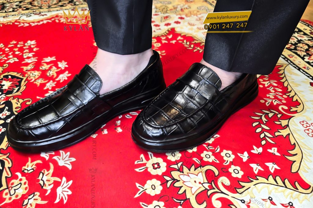 Giày da cá Alligator black 5 Giày da cá Alligator black