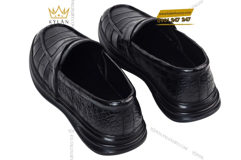 Giày da cá Alligator black