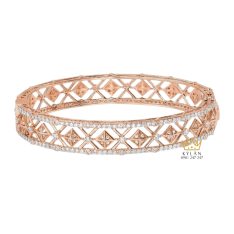 Lắc tay vàng hồng Au750 đính kim cương Lắc tay vàng hồng Au750 đính kim cương