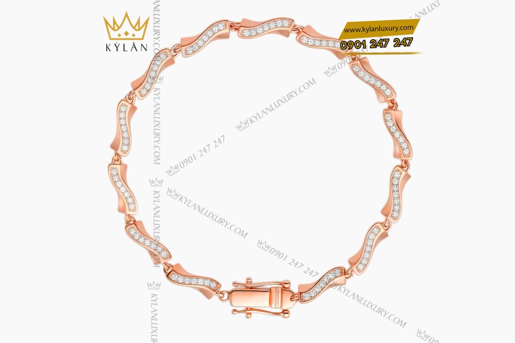 Lắc tay vàng hồng Au750 đính kim cương 8 Kỳ Lân Luxury Lac tay vang hong Au750 dinh kim cuong 2 Lắc tay vàng hồng Au750 đính kim cương