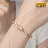 Lắc tay vàng hồng Au750 đính kim cương