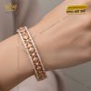 Lắc tay vàng hồng Au750 đính kim cương