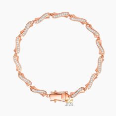 Lắc tay vàng hồng Au750 đính kim cương