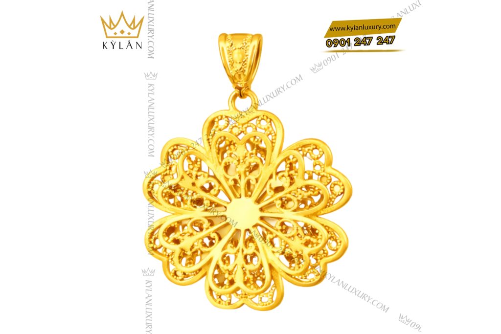 Mặt dây chuyền Hoa Mai vàng Au750 đính kim cương