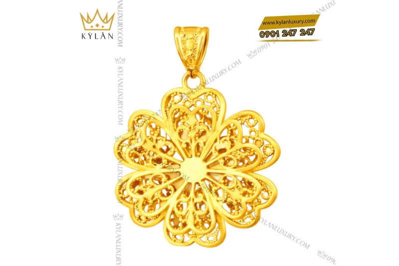 Mặt dây chuyền Hoa Mai vàng Au750 đính kim cương