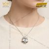 Mặt dây chuyền chuông vàng trắng Au750 đính kim cương và đá quý