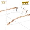 Mắt kính vàng hồng Au750 đính logo vương miện và kim cương baguette
