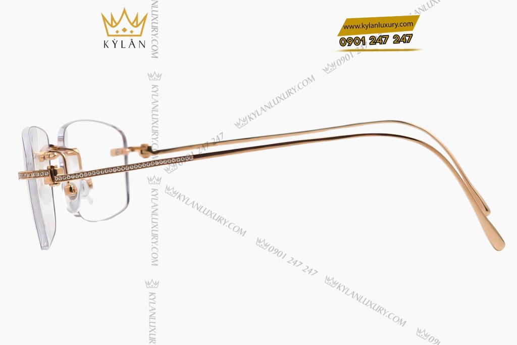 Kỳ Lân Luxury Mat kinh vang hong nguyen khoi Au750 dinh kim cuong 7 Mắt kính vàng hồng Au750 đính kim cương