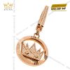Móc khóa charm logo vương miện vàng hồng Au750 đính kim cương