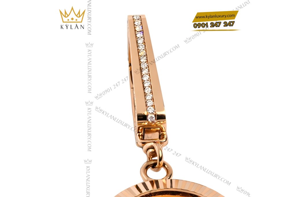 Kỳ Lân Luxury Moc khoa charm logo vuong mien vang hong Au750 dinh kim cuong 4 Móc khóa charm logo vương miện vàng hồng Au750 đính kim cương