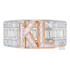 Nhẫn KL vàng trắng Au750 đính kim cương