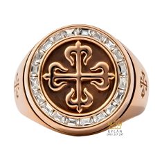 Nhẫn Patek Philippe vàng hồng Au750 đính kim cương