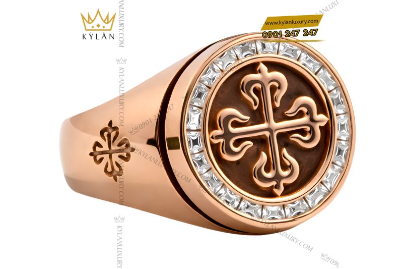 Nhẫn Patek Philippe vàng hồng Au750 đính kim cương