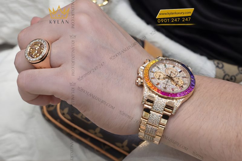 Nhẫn Patek Philippe vàng hồng Au750 đính kim cương