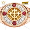 Nhẫn Patek Philippe vàng hồng Au750 đính kim cương và đá ruby
