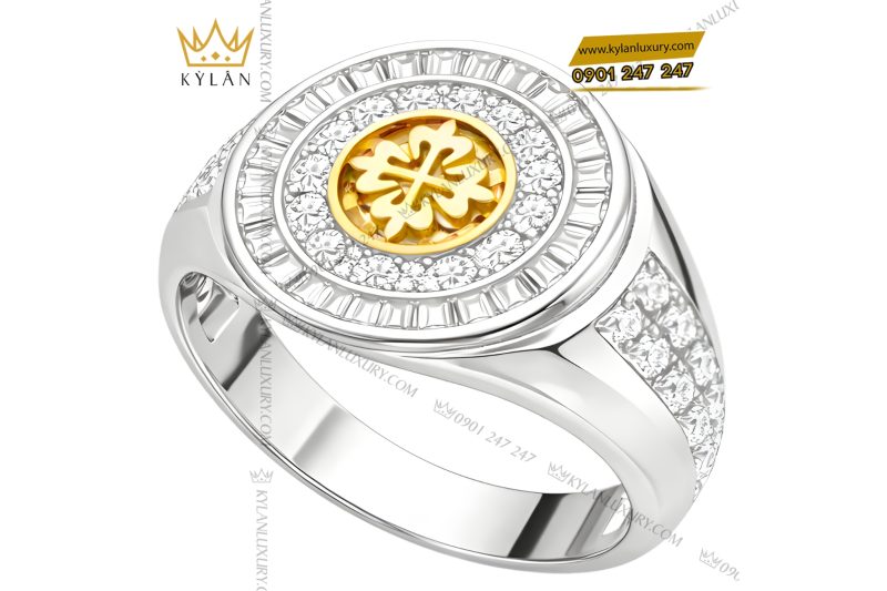 Nhẫn Patek Philippe vàng trắng Au750 đính kim cương