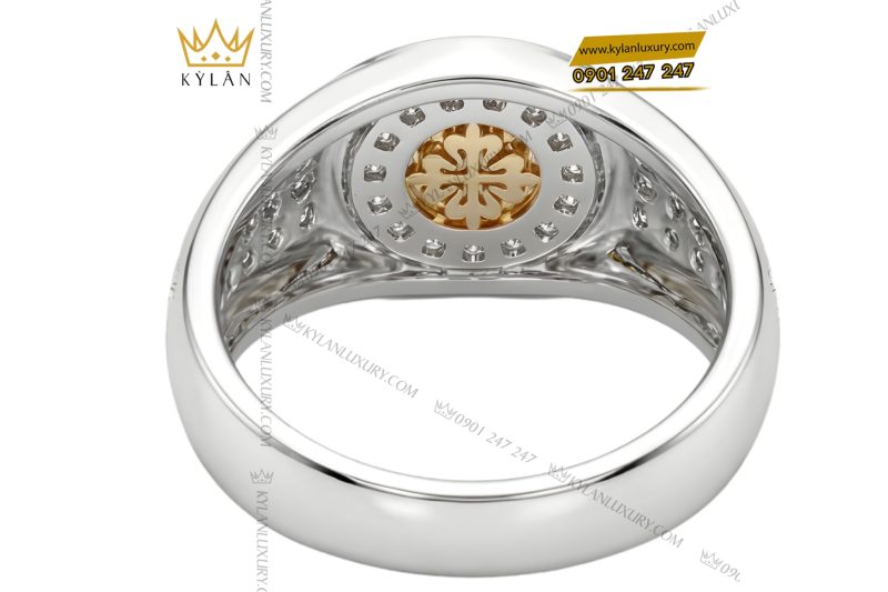 Nhẫn Patek Philippe vàng trắng Au750 đính kim cương