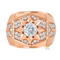 Nhẫn nam vàng hồng Au750 đính kim cương Nhẫn nam vàng hồng Au750 đính kim cương