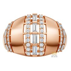 Nhẫn nam vàng hồng Au750 đính kim cương Nhẫn nam vàng hồng Au750 đính kim cương