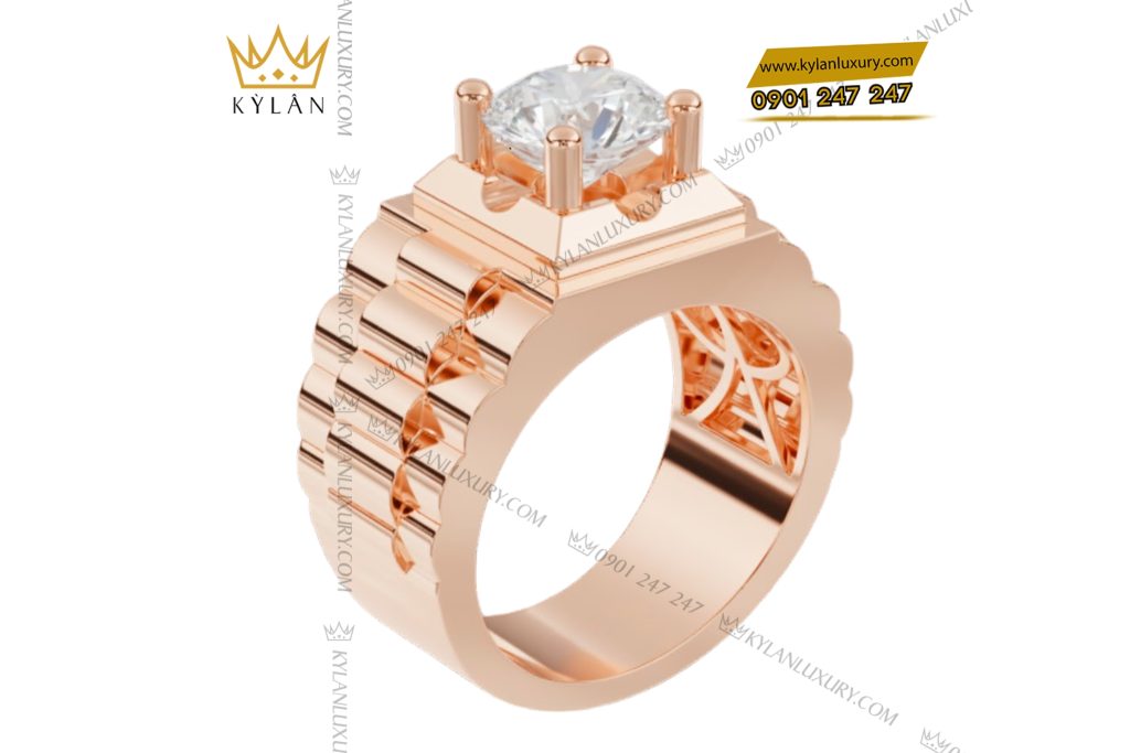Nhẫn nam vàng hồng Au750 đính kim cương 12 Kỳ Lân Luxury Nhan nam vang hong Au750 dinh kim cuong 13 Nhẫn nam vàng hồng Au750 đính kim cương