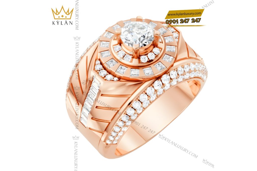 Nhẫn nam vàng hồng Au750 đính kim cương 9 Kỳ Lân Luxury Nhan nam vang hong Au750 dinh kim cuong 3 10 Nhẫn nam vàng hồng Au750 đính kim cương