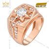 Nhẫn nam vàng hồng Au750 đính kim cương