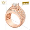 Nhẫn nam vàng hồng Au750 đính kim cương